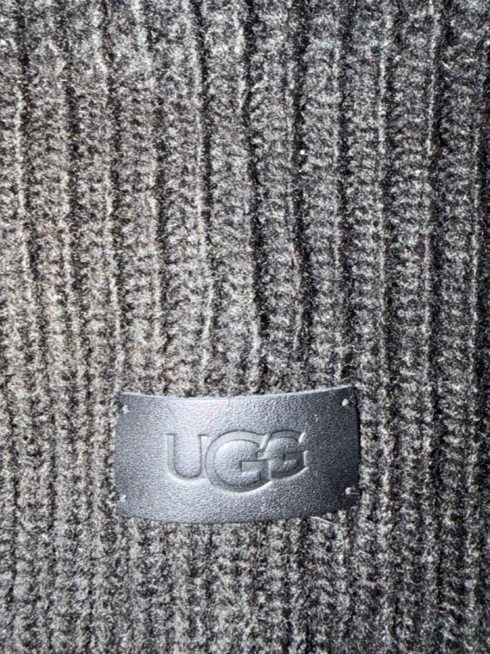 Ugg Black Knit Balaclava with Crystal Flower Accents